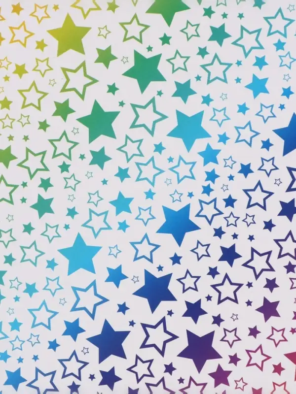 Бумага упаковочная глянцевая &laquo;Радужные звезды&raquo;, 70&times;100 см