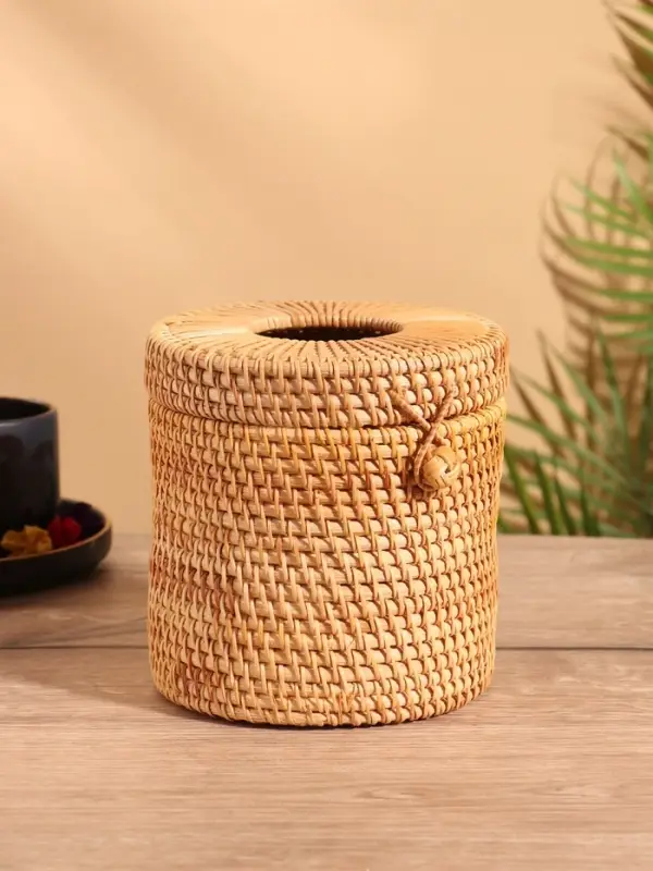 Салфетница плетёная, 15&times;15&times;14 см, ротанг, МИКС