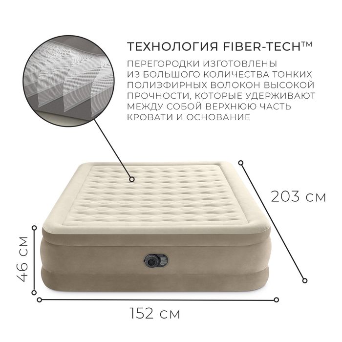 Кровать надувная QUEEN ULTRA PLUSH AIRBED 152 х 203 х 46 см, с встроенным насосом 64428ND Кровать надувная QUEEN ULTRA PLUSH AIRBED 152 х 203 х 46 см, с встроенным насосом 64428ND