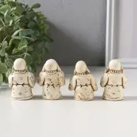 Набор фигурок 4 шт. &laquo;Хотей - не слышу, не вижу, не скажу&raquo;, полистоун, беж, 3&times;3.5&times;5.5 см
