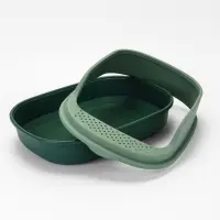 Лоток для кошек Фур-Мур 48×35.5 cм с высоким бортом + совок, Soft-touch, изумруд
