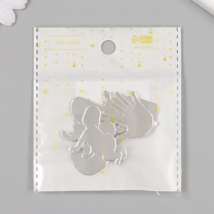 Декор для творчества пластик зеркальный "Рождение ребёнка" набор 6 шт