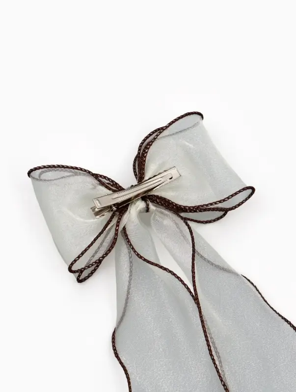 Бант для волос на заколке шоколадный, Коты аристократы