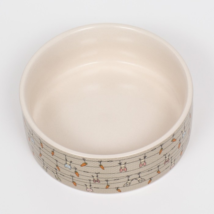 Миска керамическая  Миска керамическая "Кроличьи игрушки" 300мл, 11,5 х 5 см, бело-серая