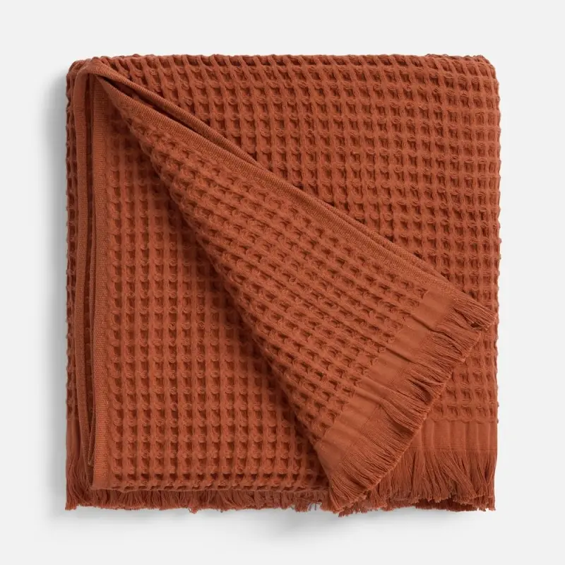 Плед вафельный Elenglect, оранжевый