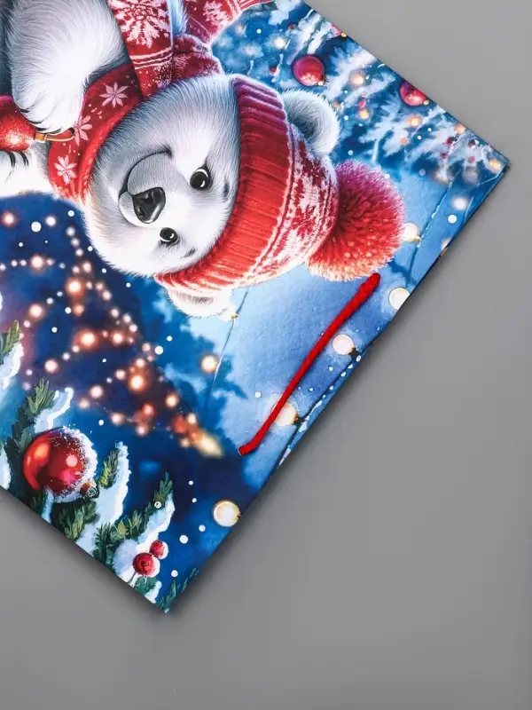 Пакет подарочный новогодний ламинированный, «Зимние забавы» , 26×12×32 см