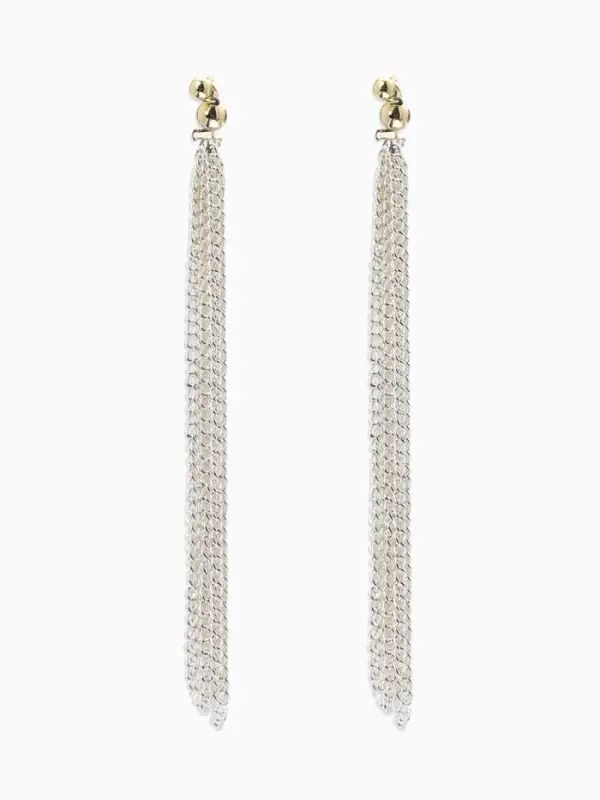 Серьги металл &laquo;Цепи&raquo;, сборка, цвет серебряно-золотой, 8 см