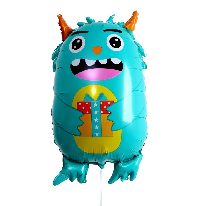 Шар фольгированный 28 Шар фольгированный 28" «Добрый монстрик», цвет бирюзовый