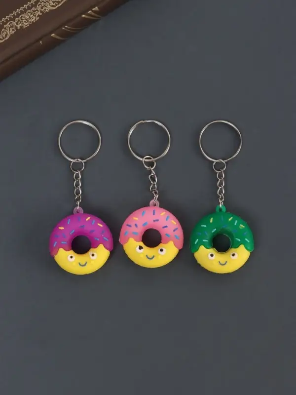 Брелок резина  Брелок резина "Весёлый пончик" МИКС 3,5х3,5 см