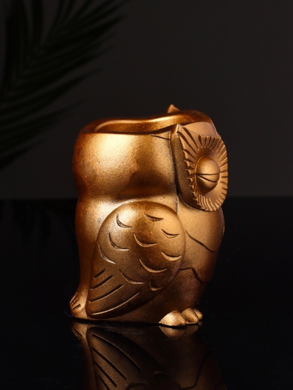 Кашпо Кашпо "Сова" 10х7 см, цвет бронза