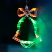 Гирлянда &laquo;Бахрома&raquo; 2.4&times;0.9 м с насадками &laquo;Колокольчики&raquo;, IP20, прозрачная нить, 138 LED, свечение мульти, 8 режимов, 220 В