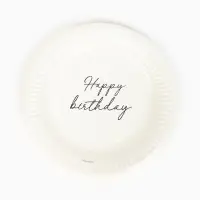 Тарелка одноразовая бумажная «Happy Birthday», белая, 18 см