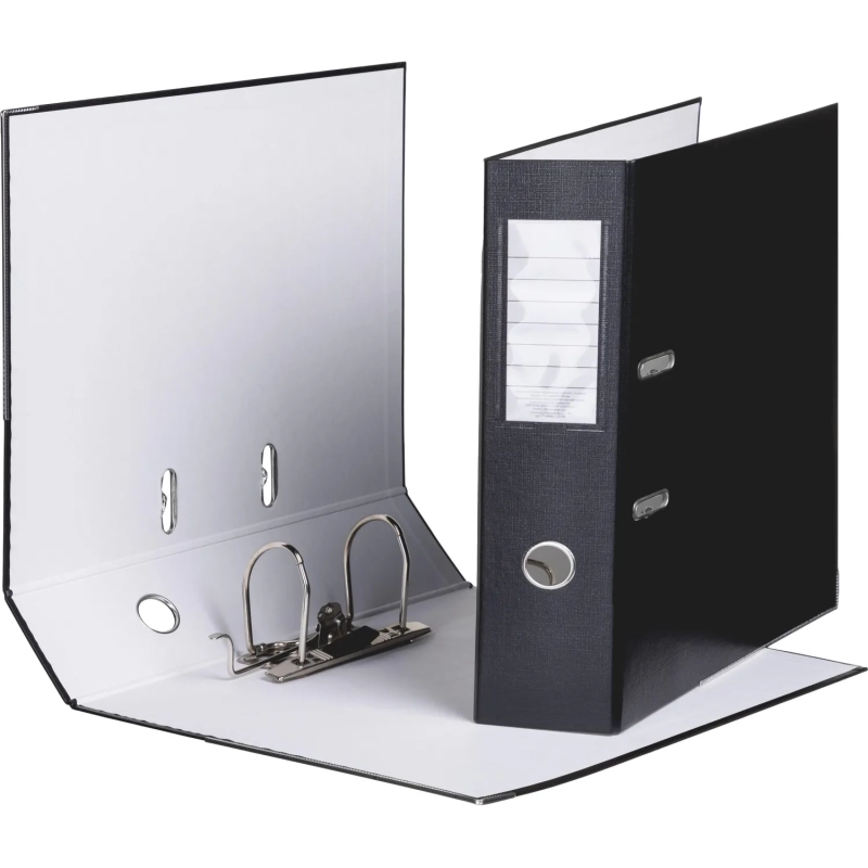 Папка-регистратор ,80 мм Элементари,черны Экономи,мет уголк,ПБП1,карм.кор