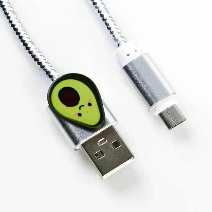 Кабель с доп элементом Micro USB, цвет микс.