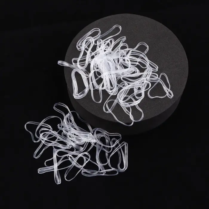 Силиконовые резинки для волос, набор - 680 (&plusmn;30) шт., d=2 см, 50 г, цвет прозрачный