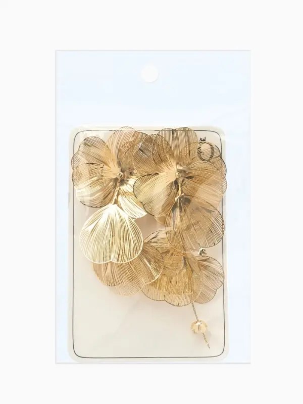 Серьги висячие &laquo;Цветок&raquo;, каталея, цвет золото, 10 см