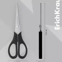 Ножницы ErichKrause Standard, 13.5 см, лезвия из нержавеющей стали, ударопрочный пластик, блистер, чёрные