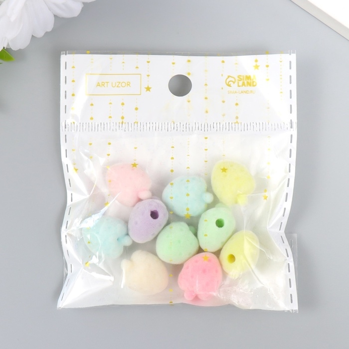 Набор бусин для творчества бархатное напыление "Клубничка" набор 10 шт 1,2х1,3х1,7 см Набор бусин для творчества бархатное напыление "Клубничка" набор 10 шт 1,2х1,3х1,7 см