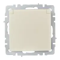 BRITE Розетка с заземлением с защитными шторками и крышкой 16А IP20 РСбш10-3-БрКр бежевый