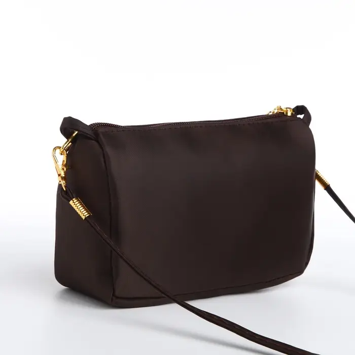 Сумка женская кросс-боди на молнии, 18×6.5×12 см, коричневая Сумка женская кросс-боди на молнии, 18×6.5×12 см, коричневая
