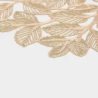 Набор салфеток сервировочных на стол Доляна &laquo;Листья&raquo;, d=38 см, 4 шт., ПВХ, золотистый