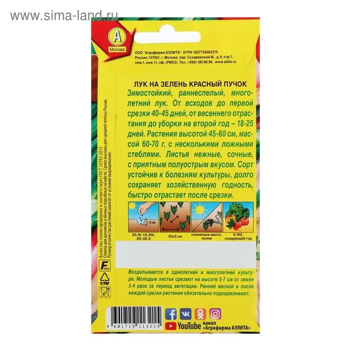 Семена Лук на зелень Семена Лук на зелень "Красный пучок", 0,3 г