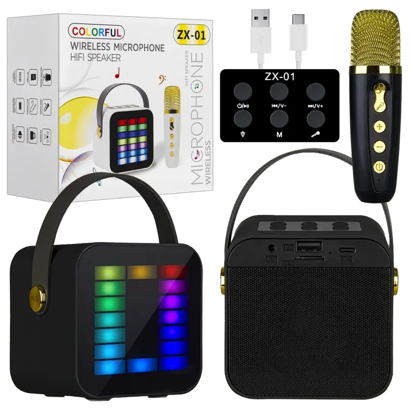 Портативная акустика с микрофоном RGB ZX-01 (40шт/кор)