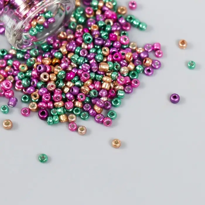 Бисер 12/0 в бутылочке  Бисер 12/0 в бутылочке "Королевский фиолетовый" металлик 20 гр 6х2х2 см