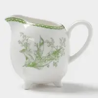 Молочник WY Bloomware, 250 мл, фарфор, белый, зелёный