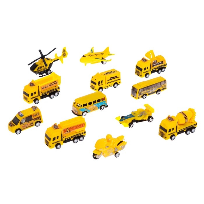 Набор игровой «Строительная техника», машинки 12 штук, дорожные знаки, игровое поле Набор игровой «Строительная техника», машинки 12 штук, дорожные знаки, игровое поле