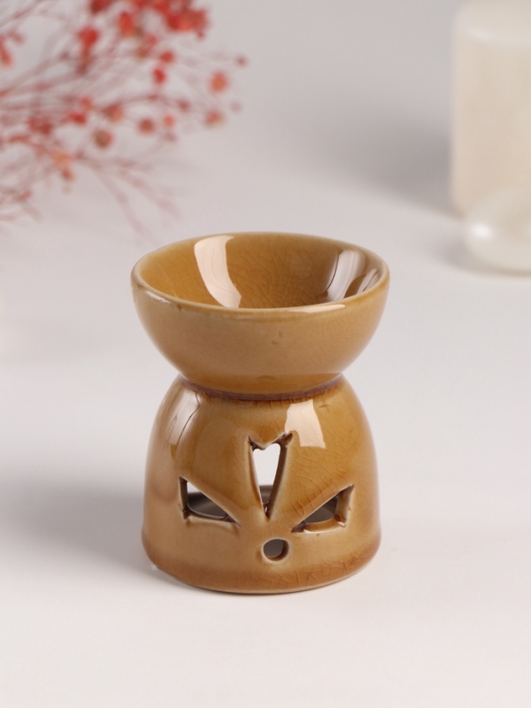 Аромалампа керамика Аромалампа керамика "Узор" жжёный сахар 7х7х7,8 см