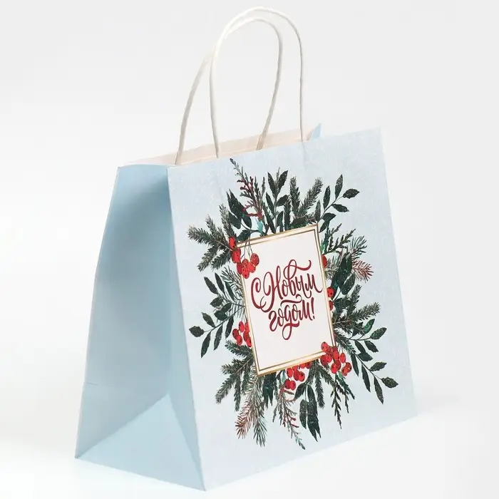 Пакет подарочный крафтовый «Рябина», 25 х 22 х 12 см Пакет подарочный крафтовый «Рябина», 25 х 22 х 12 см