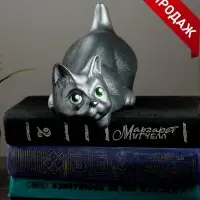 Фигура настольная керамика &laquo;Кот Нырок&raquo;, на полку, чёрно-серебряный, 11&times;9&times;18 см