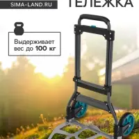 Тележка ручная хозяйственная, двухколёсная, нагрузка до 100 кг, складная, грузовая, Greengo