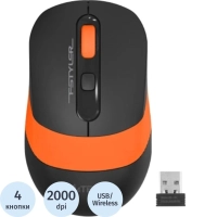 Мышь компьютерная A4 Fstyler FG10, беспроводная, 2000dpi, черный/оранжевый