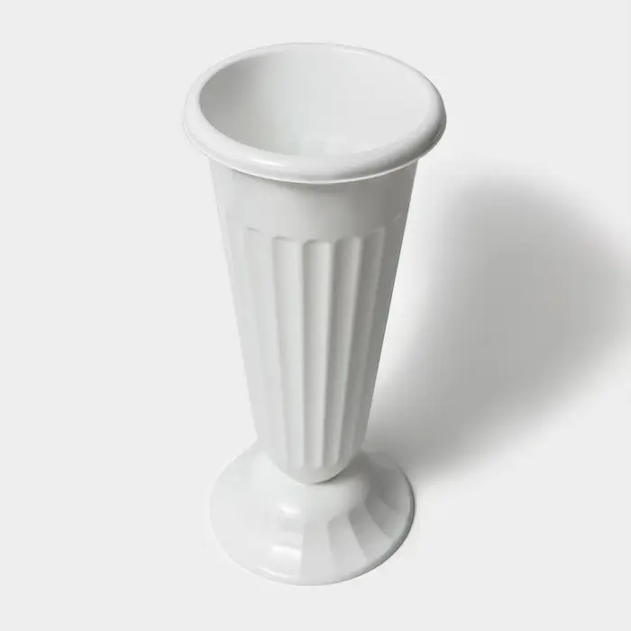 Ваза для цветов, 5 л, d=21 см, h=47 см, пластиковая, белая