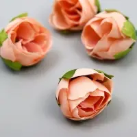 Бутон на ножке для декорирования "Роза пионовидный бутон" кремовая 2,5х3 см