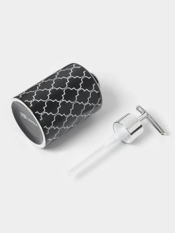 Набор аксессуаров для ванной комнаты Доляна &laquo;Марокко&raquo;, 3 предмета, мыльница, дозатор для мыла, стакан, чёрный