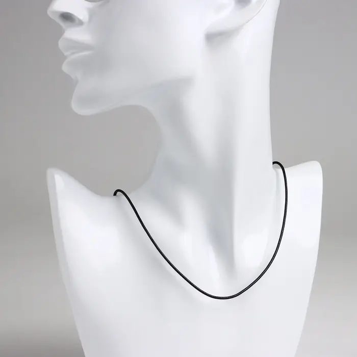 Корейская вощёная нить, 45 см, d=1,5 мм, цвет чёрный Корейская вощёная нить, 45 см, d=1,5 мм, цвет чёрный