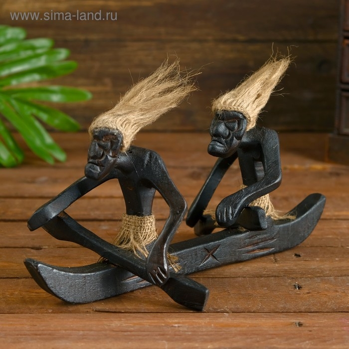 Сувенир дерево  Сувенир дерево "Аборигены на байдарке" 27 см