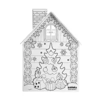 Домик-раскраска 3 в 1 &laquo;В гостях у Деда Мороза&raquo;, 5 фломастеров, 6 деталей