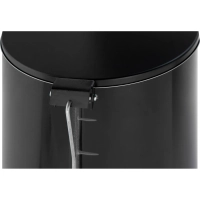 Ведро мусорное стальное 30л круглое черное с педалью и крышкой 250х600мм