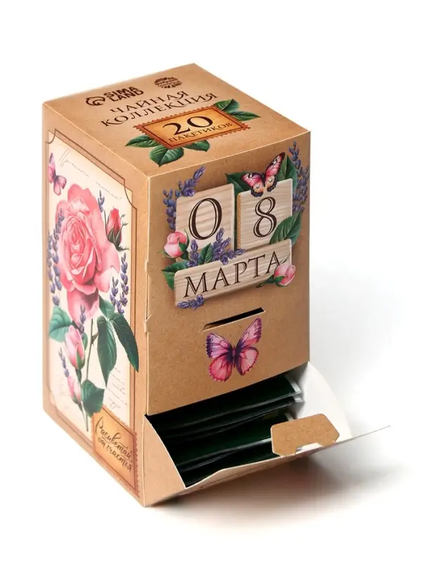 Чай подарочный &laquo;С днём весны 8 Марта&raquo;, 20 пакетиков