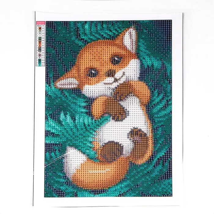 Алмазная мозаика с полным заполнением на холсте &laquo;Лисенок&raquo;&lrm;, 20&times;30 см