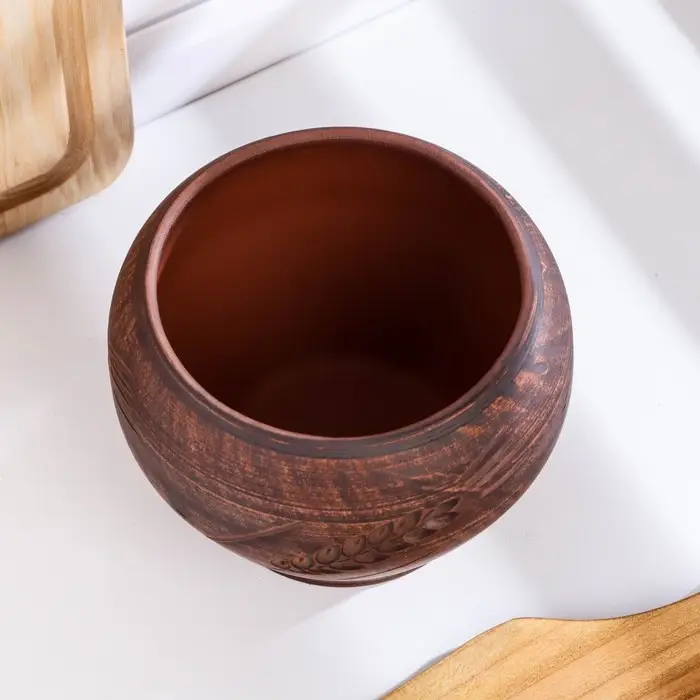 Горшок для жаркого &laquo;Колос&raquo;, 700 мл, 13&times;13 см, красная глина