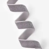 Лента бархатная, с серебряным люрексом, 20 мм, 18&plusmn;1 м, серая №184