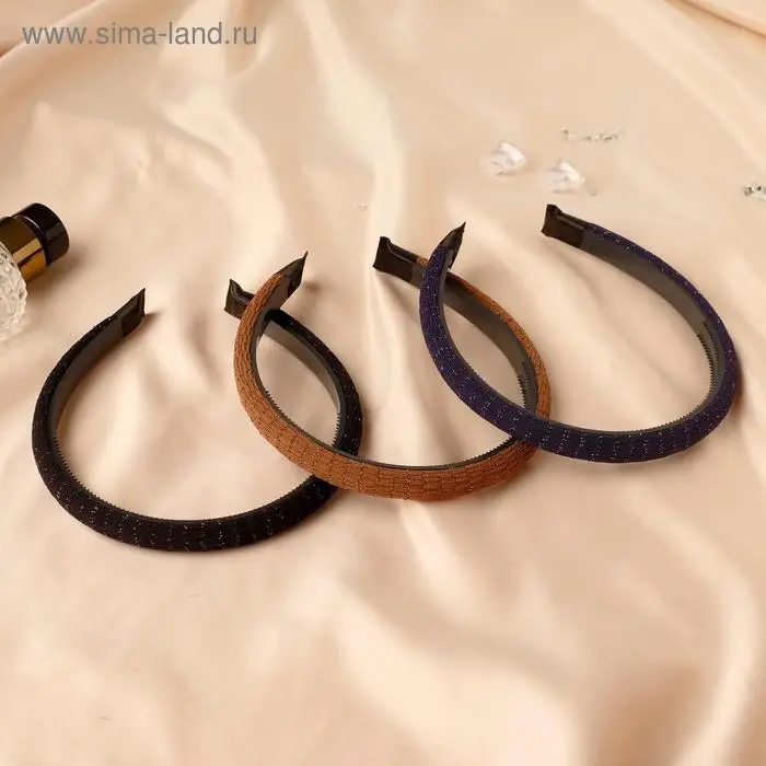 Ободок для волос «Космея», полоски блеск, 1.5 см, МИКС Ободок для волос «Космея», полоски блеск, 1.5 см, МИКС