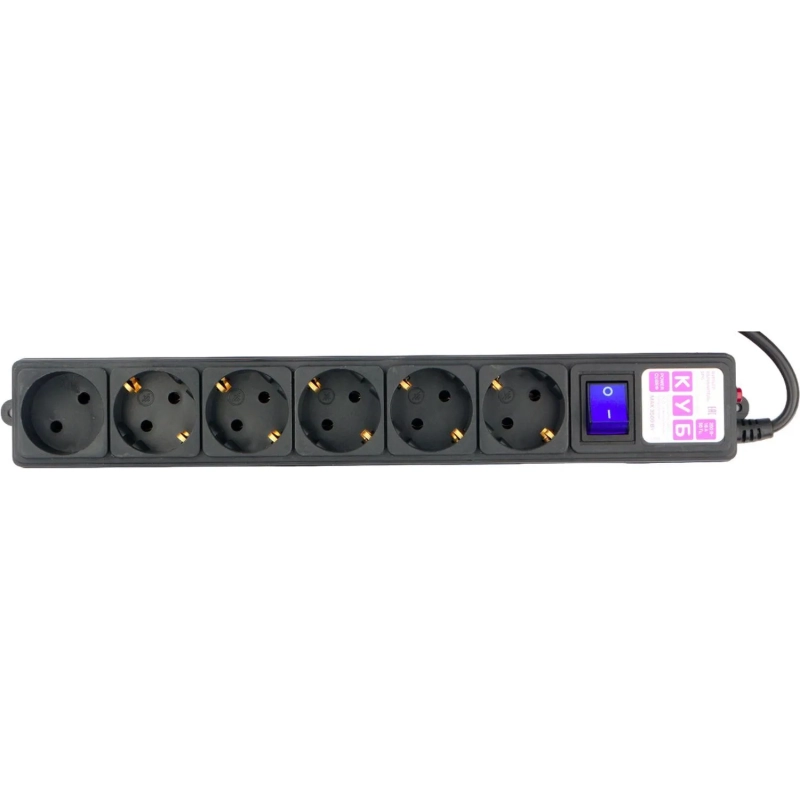 Сетевой фильтр Power Cube 6р/3м, 16А/3,5кВт,3x1,0, черн(SPG6-B3M)