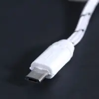Кабель Luazon, microUSB - USB, 1 А, 0.9 м, оплётка нейлон, белый
