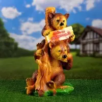 Садовая фигура из гипса &laquo;Медведи с табличкой&raquo;, 30&times;27&times;55 см
